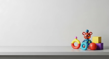 Educational Toys - High-Quality Images Neatly Arranged On Minimalist White Background, Perfect For E-Commerce, Children's Products, And Creative Advertising Layouts