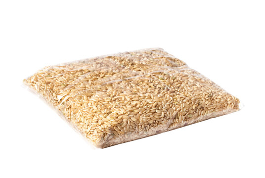 Brown Rice Package Isolated