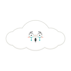 cloud scared face cartoon cute