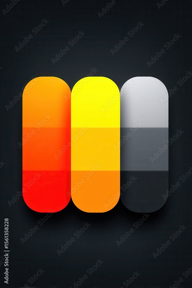 Poster minimalistic abstract design with gradient colors and dark background