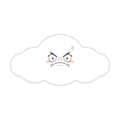 cloud angry face cartoon cute