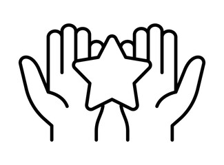Holding a star or giving a star icon editable design
