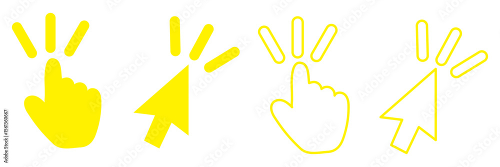 Fototapete computer mouse click cursor gray arrow icons set and loading icons. cursor icon. vector illustration