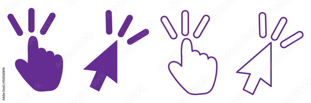 Fototapete computer mouse click cursor gray arrow icons set and loading icons. cursor icon. vector illustration
