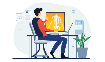 A comprehensive visual concept of office syndrome symptoms.