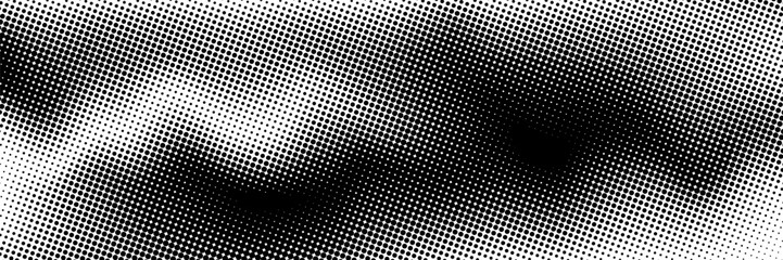 Dotted gradient halftone background. Horizontal seamless dots pattern in pop art style. Abstract modern stylish texture. Vector illustration.