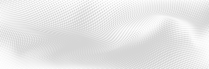 Dotted gradient halftone background. Horizontal seamless dots pattern in pop art style. Abstract modern stylish texture. Vector illustration.