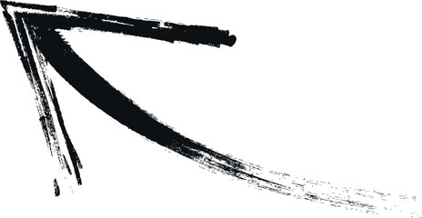 A dynamic, hand-drawn arrow graphic with textured brushstrokes.