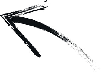 A dynamic, hand-drawn arrow graphic with textured brushstrokes.