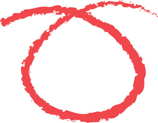 A vibrant red circle, created with a textured brushstroke technique, stands out against a plain white background.
