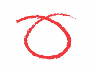 A vibrant red circle, created with a textured brushstroke technique, stands out against a plain white background.
