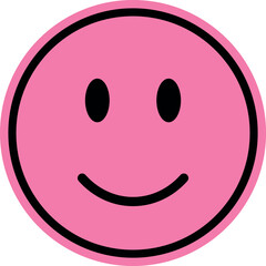 A simple, vibrant pink smiley face graphic against a plain white background.