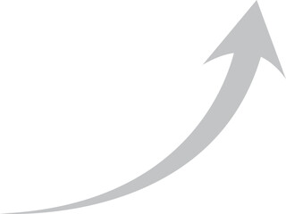 Simple Gray Arrow Pointing Upward, Symbolizing Growth
