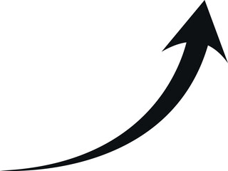 Simple Black Arrow Pointing Upward, Symbolizing Growth