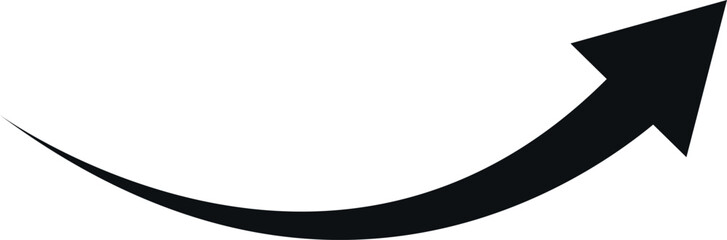 Simple Black Arrow Pointing Upward, Symbolizing Growth