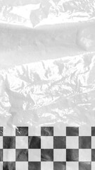 Fototapeta premium Paper texture mobile wallpaper, checkered pattern border background