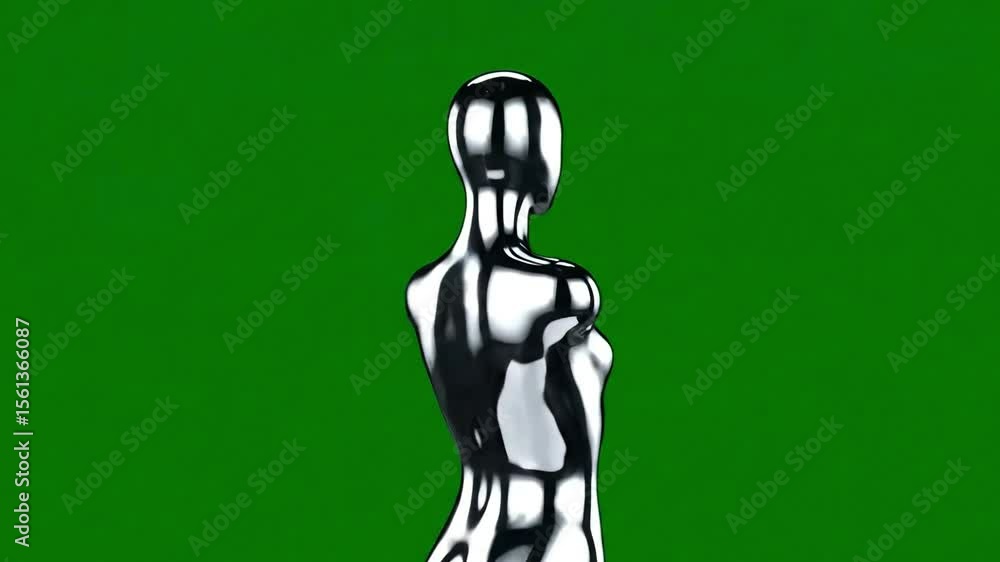 Poster abstract mannequin rotation on green screen for chroma key compositing and artistic projects