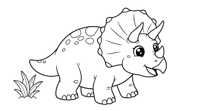 Jurassic Dinosaurus Tyrex in the jungle coloring page for kids A4 F4 Drawing book black and white background