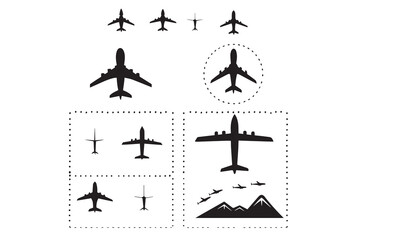 Airplane line path vector illustration