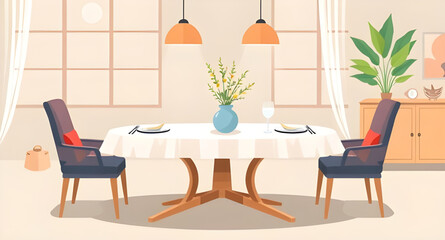 family dining table, dinner table vector, dining table art, table flat design, contemporary dining table, dining room decor vector, dining table layout, table furniture vector, dining table sketch, di