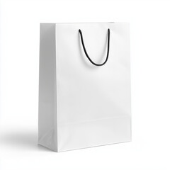 Blank White Paper Shopping Bag - Perfect for Retail , white background cut out PNG