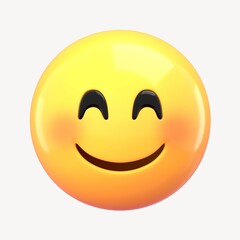 Blushing face 3D emoticon illustration graphic