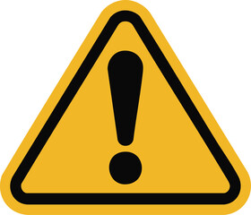 General Warning Sign Exclamation Mark Caution Safety Alert Yellow Black Triangle Symbol Hazard Attention Notice Roadway Marker

