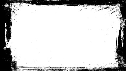 black ink brushed grunge lines border artistic painting blank space frame picture. 