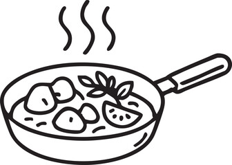 Stir Fry Pan with Food Cooking in Motion