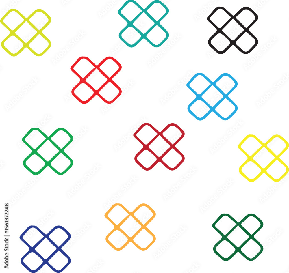 Poster colorful abstract clover shaped pattern on a white background image