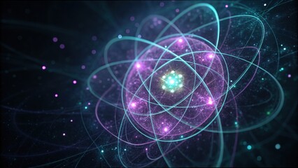 Fototapeta premium Entangled Photons in a Glowing Dark Vibe with Gigapixel Clarity