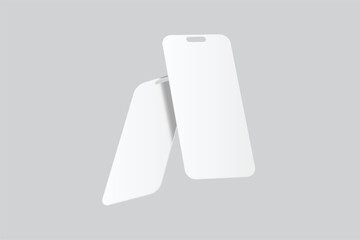 Mobile app screen social media mockup template design floating isolated on background. Ideas for portfolios, client presentations, and social media strategies, carousel stories feed. Vector
