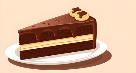 cake artwork vector, dessert slice digital art, cute cartoon cake, bakery food design, confectionery dessert slice, sweet treat illustration, pastry cut slice, icing dripping cake, chocolate pastry ve