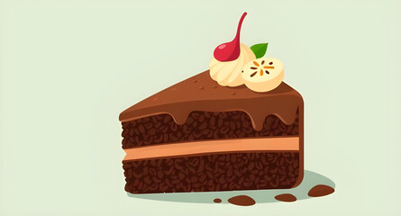 cake artwork vector, dessert slice digital art, cute cartoon cake, bakery food design, confectionery dessert slice, sweet treat illustration, pastry cut slice, icing dripping cake, chocolate pastry ve