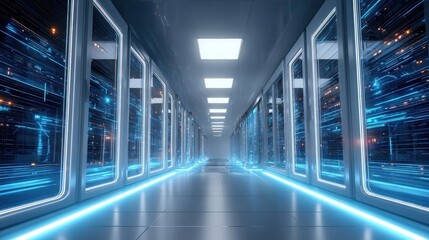 Fototapeta premium Modern Data Center Interior Design