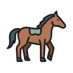 Simple illustration of a horse. Icon 
vector. Chinese zodiac. Year of the horse. Pony. Horse racing.