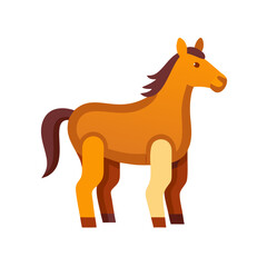 Simple illustration of a horse. Icon 
vector. Chinese zodiac. Year of the horse. Pony. Horse racing.