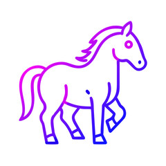 Simple illustration of a horse. Icon 
vector. Chinese zodiac. Year of the horse. Pony. Horse racing.