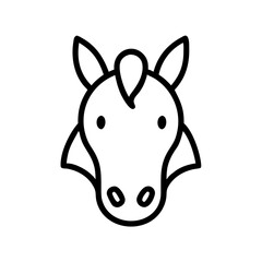 Simple illustration of a horse. Icon 
vector. Chinese zodiac. Year of the horse. Pony. Horse racing.