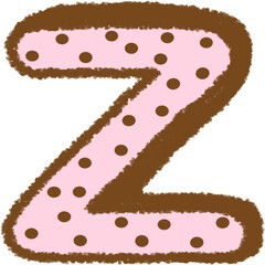 Cute Polka Dot Letter Z – Chocolate Strawberry Style