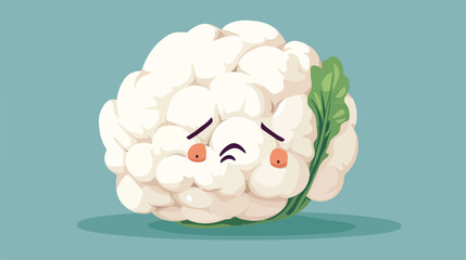 Cartoon Cauliflower Head Illustration Depicting Sick Character Receiving IV Treatment