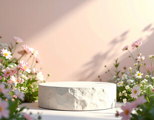 Sun-Drenched Pastel Room Floral Podium Display