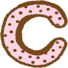 Cute Polka Dot Letter C – Chocolate Strawberry Style