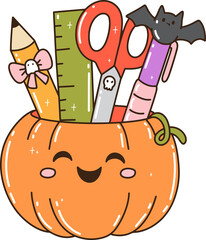 Halloween Pumpkin Stationery Set with School Supplies