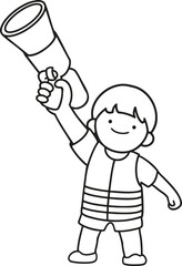 cartoon boy with a water gun