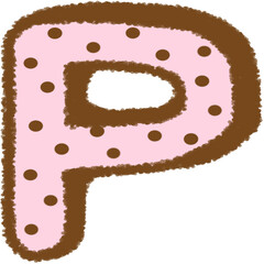Cute Polka Dot Letter P – Chocolate Strawberry Style