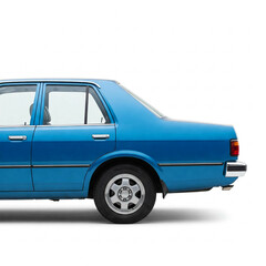 Classic Blue Car on White Background Stock Image