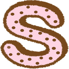 Cute Polka Dot Letter S – Chocolate Strawberry Style