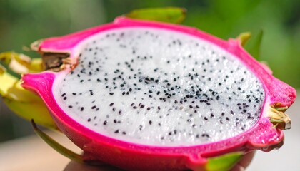 Dragon Fruit Cross Section in Bright Lighting 