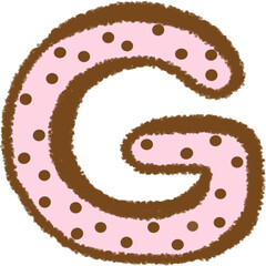 Cute Polka Dot Letter G – Chocolate Strawberry Style